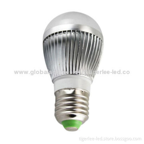E27 3W LED Bulb, Great Energy Saving, CRI>80, Aluminum Shell + PC Lampshade